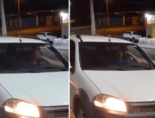 Homem é flagrado dormindo em carro após parar em semáforo de Itabuna; assista