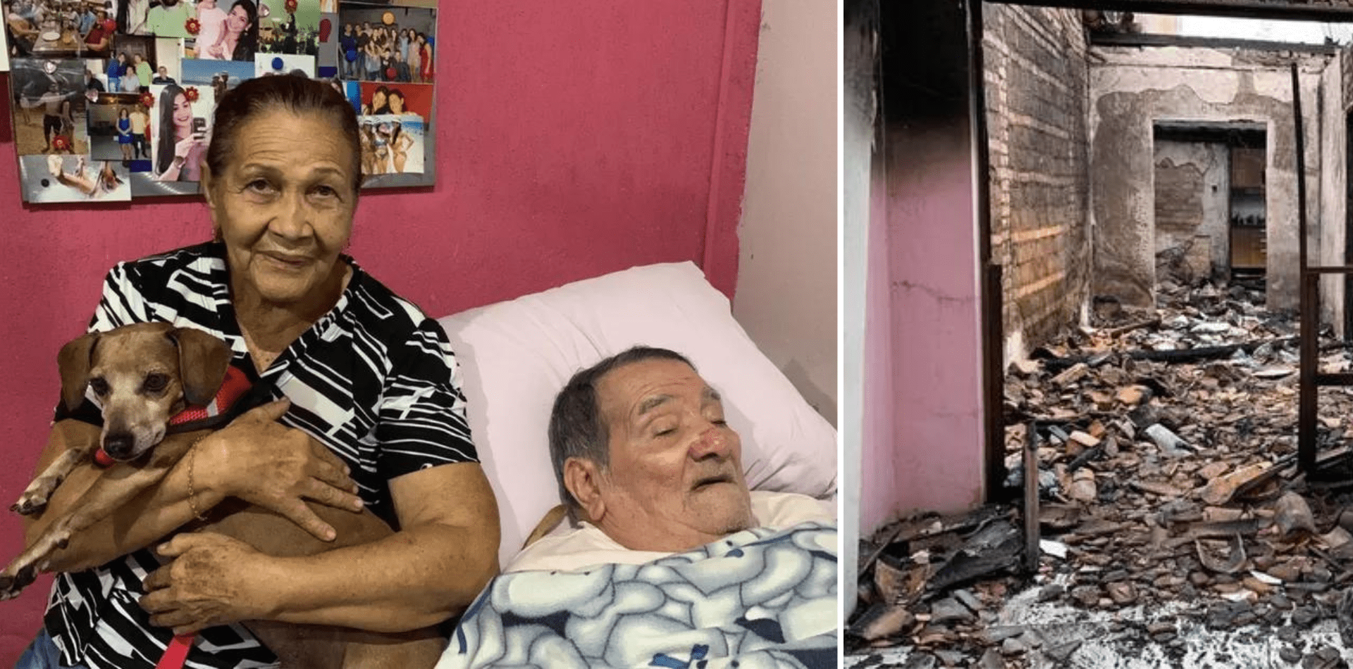 Ao perceber as chamas, cachorro alerta cuidadora e casal de idosos é resgatado de incêndio na Bahia