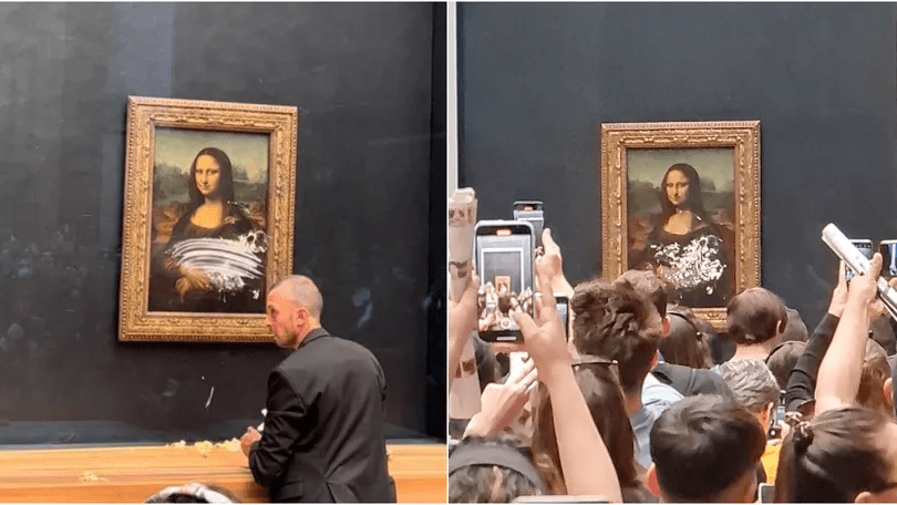 Quadro da Monalisa é alvo de vandalismo no Louvre, em Paris